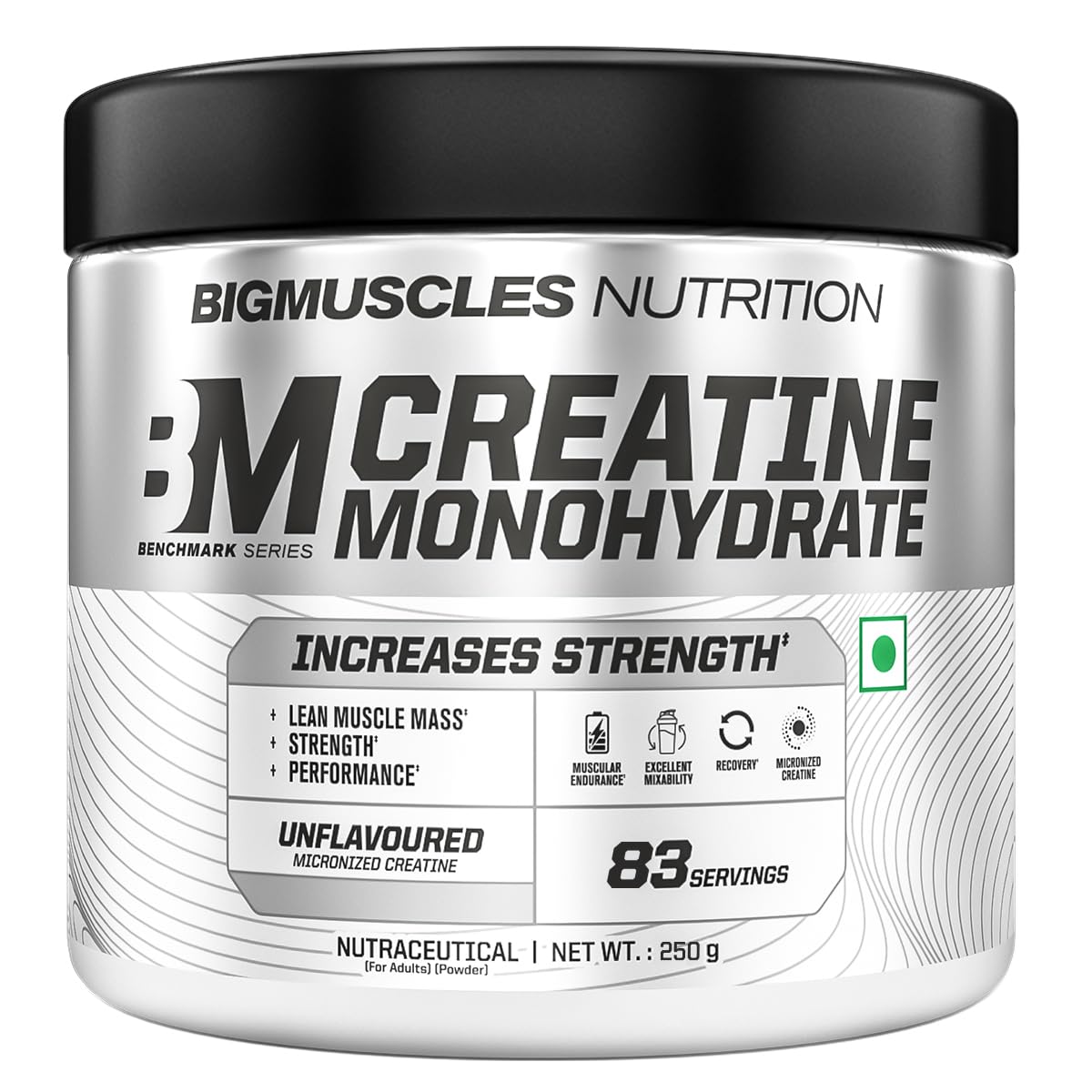 Bigmuscles Nutrition Creatine Monohydrate| Micronised Creatine Powder For Enhanced Muscle Strength With Rapid Absorption | Benchmark Series