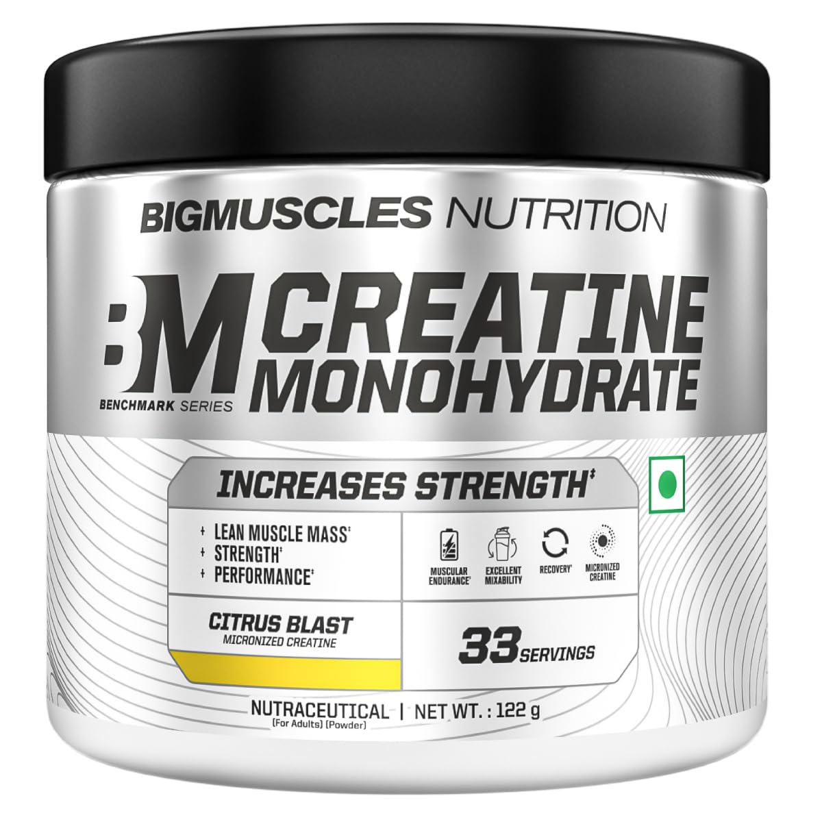 Bigmuscles Nutrition Creatine Monohydrate| Micronised Creatine Powder For Enhanced Muscle Strength With Rapid Absorption | Benchmark Series