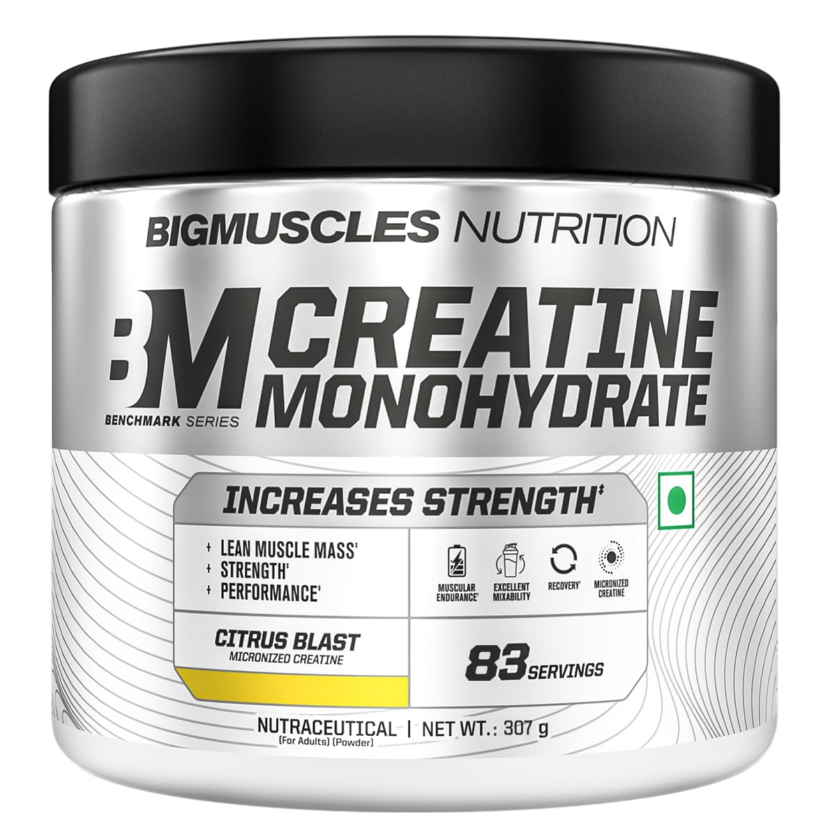 Bigmuscles Nutrition Creatine Monohydrate| Micronised Creatine Powder For Enhanced Muscle Strength With Rapid Absorption | Benchmark Series