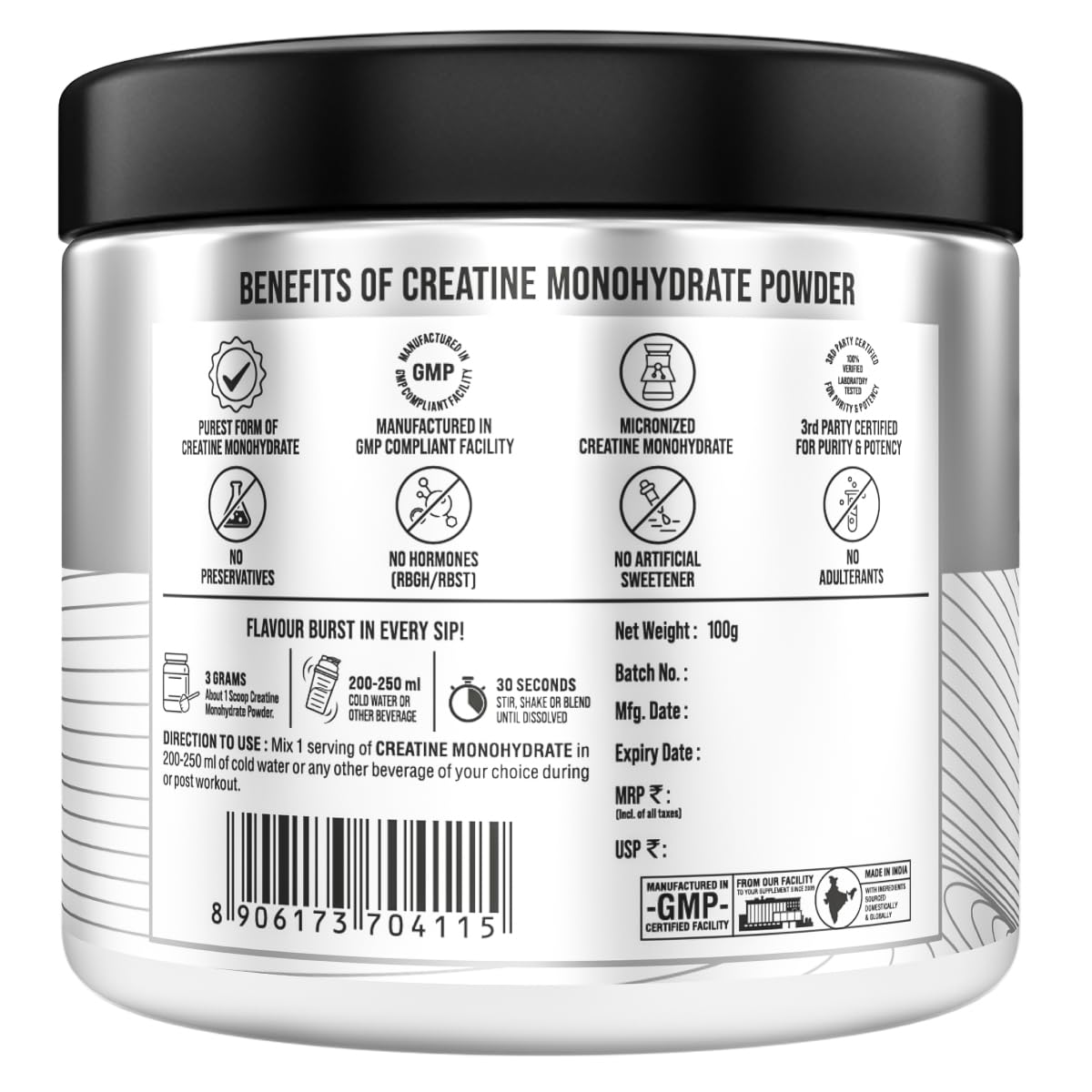 Bigmuscles Nutrition Creatine Monohydrate| Micronised Creatine Powder For Enhanced Muscle Strength With Rapid Absorption | Benchmark Series