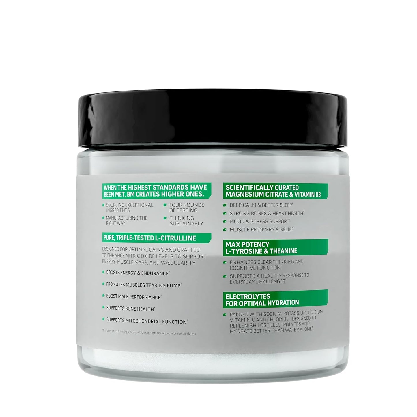 Bigmuscles Nutrition Citrulline + Peptides| L-Citrulline Powder with Superior Grade Magnesium| Electrolytes| Tyrosine & Vitamin D3