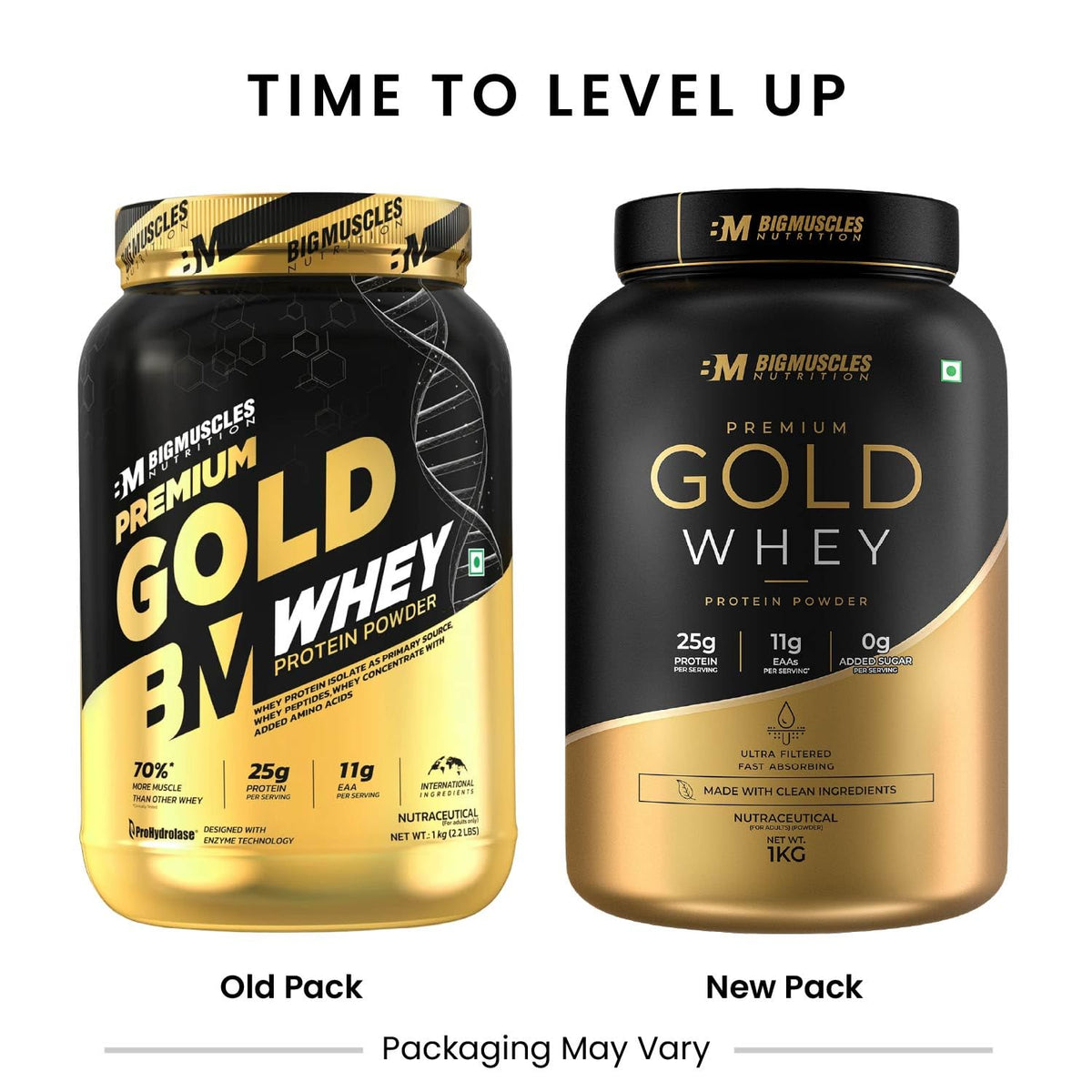 Bigmuscles Nutrition Premium Gold Whey | Informed Choice UK Certified | Isolate Whey Protein Blend | 25g Protein | 11g EAA | ProHydrolase Enzyme Technology
