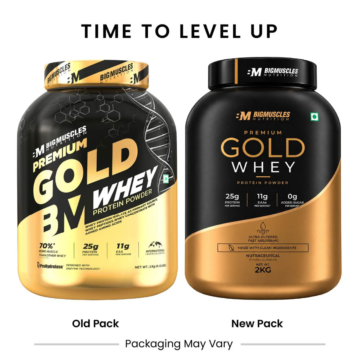 Bigmuscles Nutrition Premium Gold Whey | Informed Choice UK Certified | Isolate Whey Protein Blend | 25g Protein | 11g EAA | ProHydrolase Enzyme Technology
