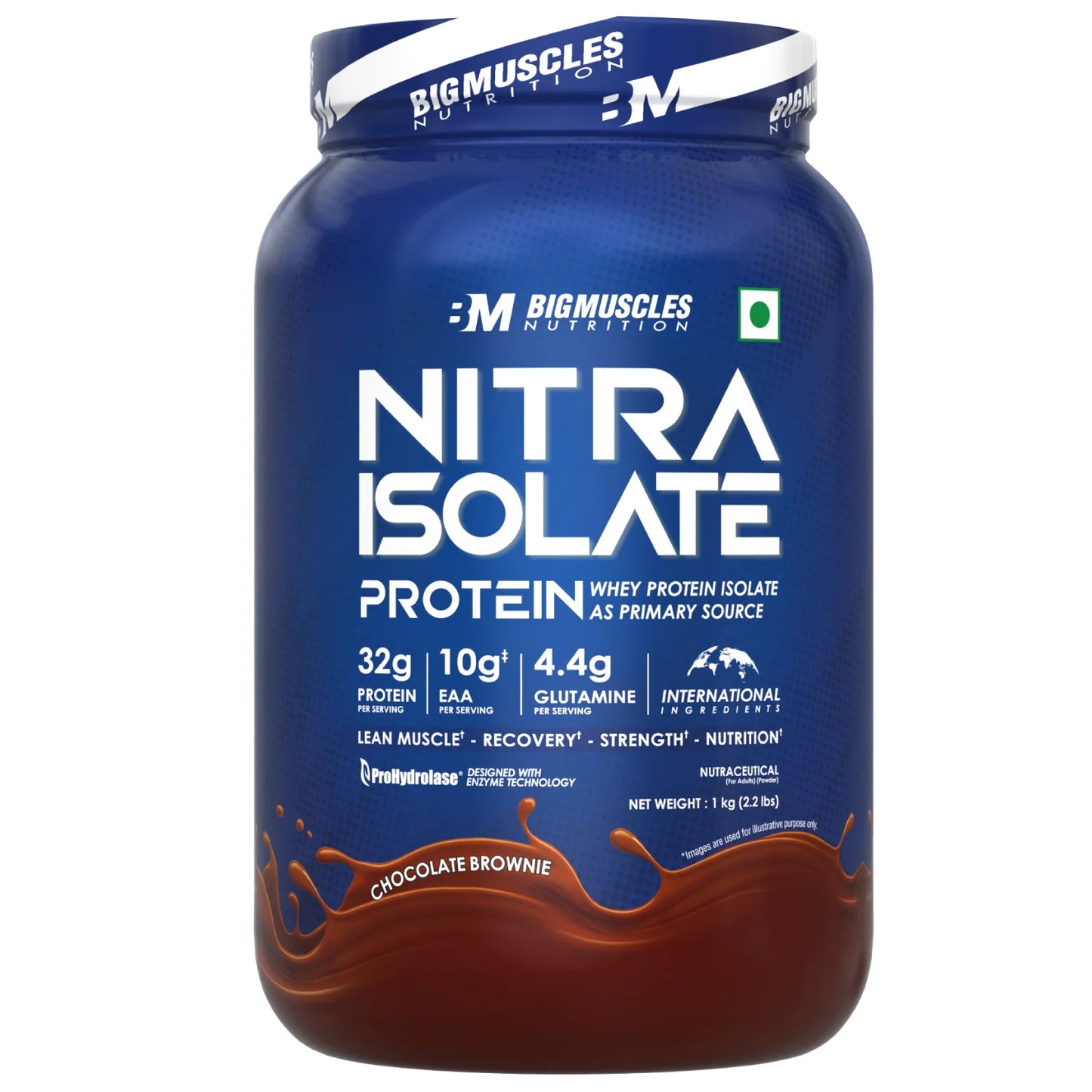 Bigmuscles Nutrition Nitra Isolate | 32g Protein | 10g EAA | Whey Protein with ProHydrolase Enzyme Tech| For Faster Absorption | Improved Strength| Faster Recovery & Muscle Building