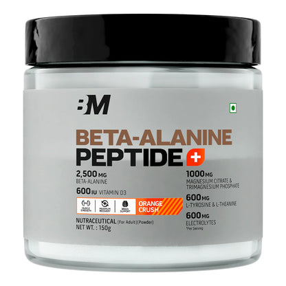 Bigmuscles Nutrition Beta-Alanine + Peptides | Beta Alanine Powder with Superior Grade Magnesium| Electrolytes| Tyrosine & Vitamin D3