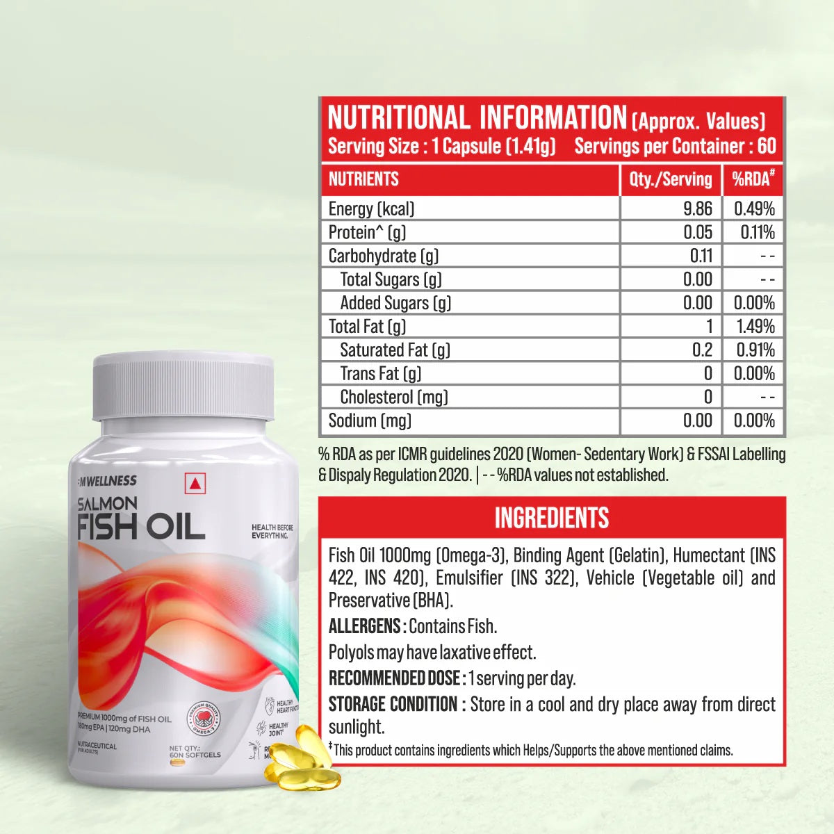 Bigmuscles Nutrition Salmon Fish Oil | 60 Capsules