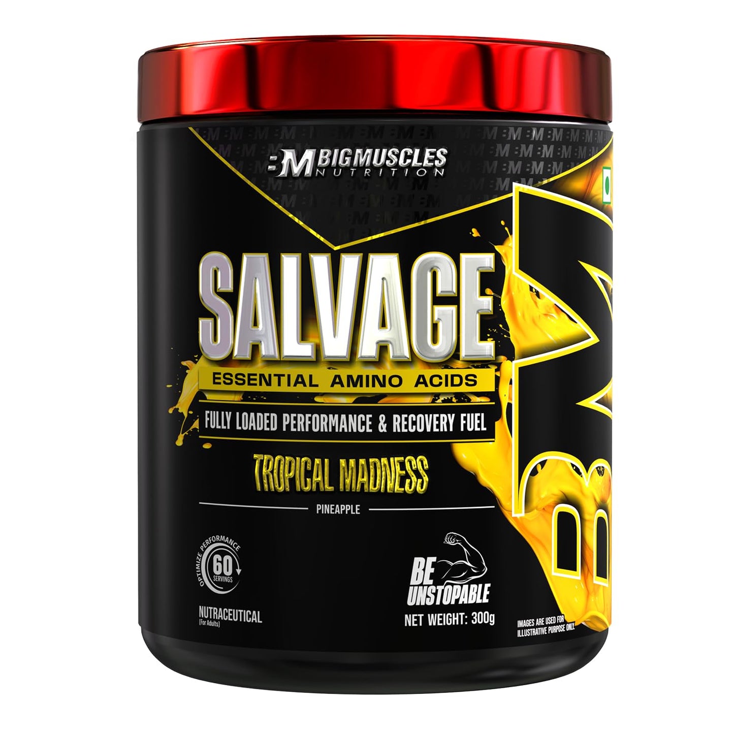 Bigmuscles Nutrition Salvage | 300g | Full Spectrum Recovery Drink with 16 Essential Amino Acids