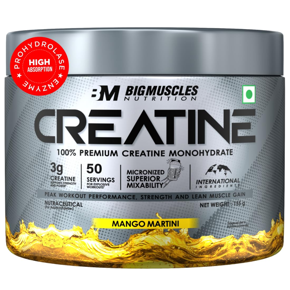 Bigmuscles Nutrition Creatine | Micronized Creatine Monohydrate To Support Lean Muscle Repair & Recovery