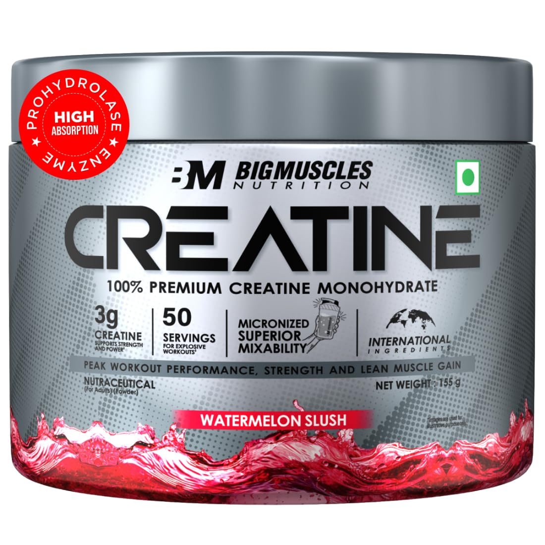 Bigmuscles Nutrition Creatine | Micronized Creatine Monohydrate To Support Lean Muscle Repair & Recovery
