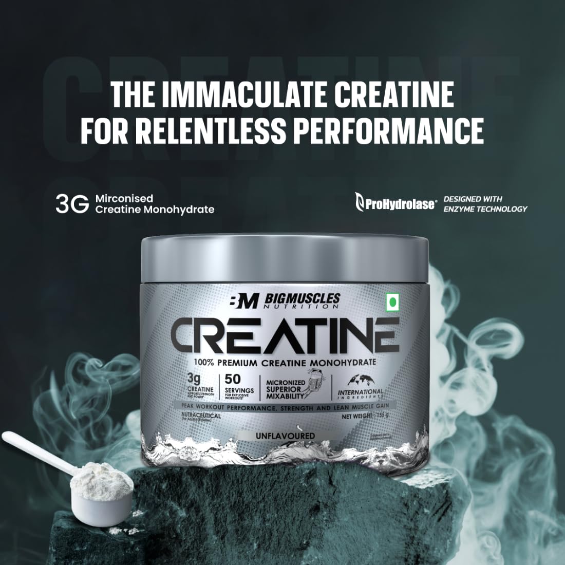 Bigmuscles Nutrition Creatine | Micronized Creatine Monohydrate To Support Lean Muscle Repair & Recovery