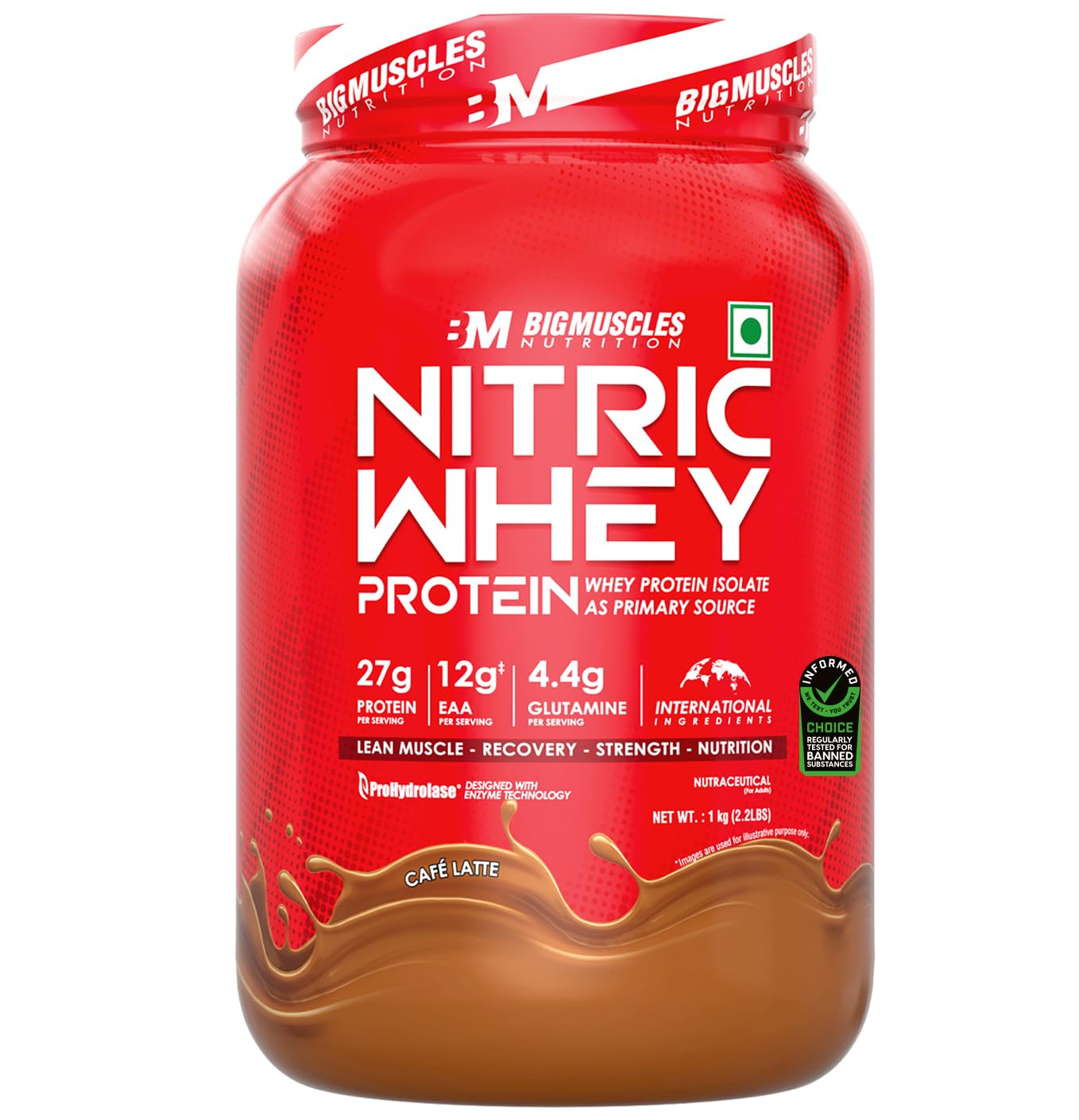 Bigmuscles Nutrition Nitric Whey protein | 27g Isolate Whey Protein | ProHydrolase Enzyme Tech. for Faster Absorption & Lean Muscle Growth