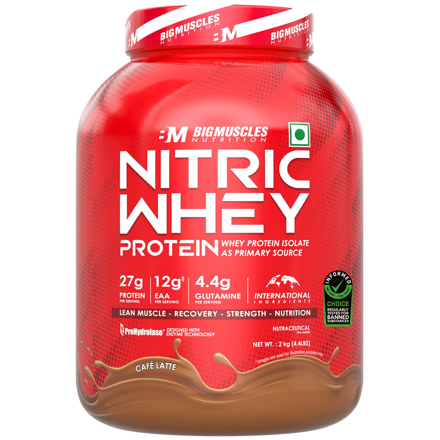 Bigmuscles Nutrition Nitric Whey protein | 27g Isolate Whey Protein | ProHydrolase Enzyme Tech. for Faster Absorption & Lean Muscle Growth