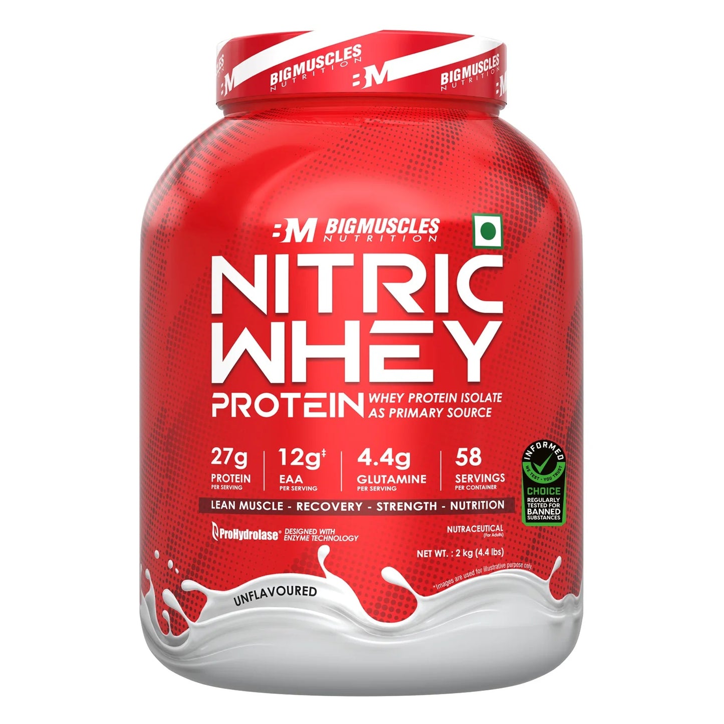 Bigmuscles Nutrition Nitric Whey protein | 27g Isolate Whey Protein | ProHydrolase Enzyme Tech. for Faster Absorption & Lean Muscle Growth
