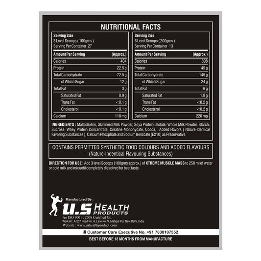 Big Muscles Xtreme Muscle Mass | 2.72 kg |Milk Chocolate
