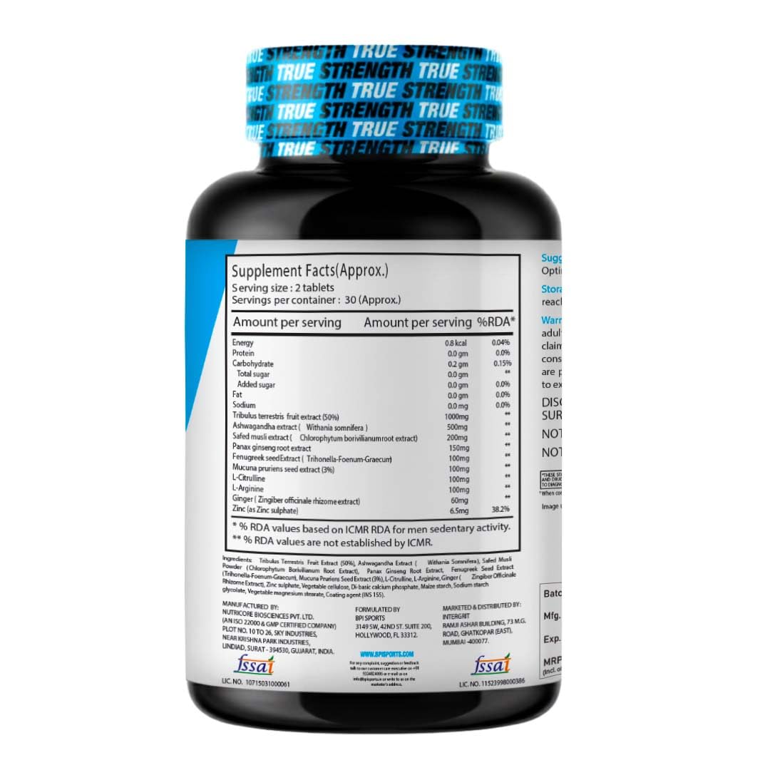 BPI Sports Best Test | Testosterone Booster for Men | Muscle Recovery| Testosterone Support Supplement| Natural Stamina| Energy Increase & Metabolism Support