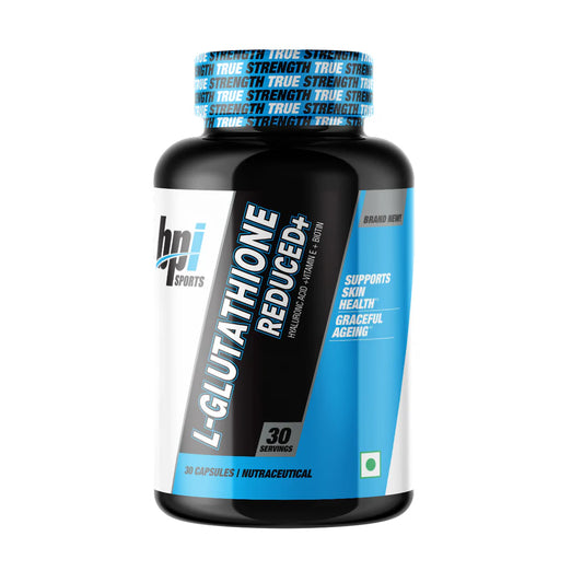 BPI Sports L-Glutathione Reduced+ with Hyaluronic Acid| Vitamin E & Biotin |30 capsules