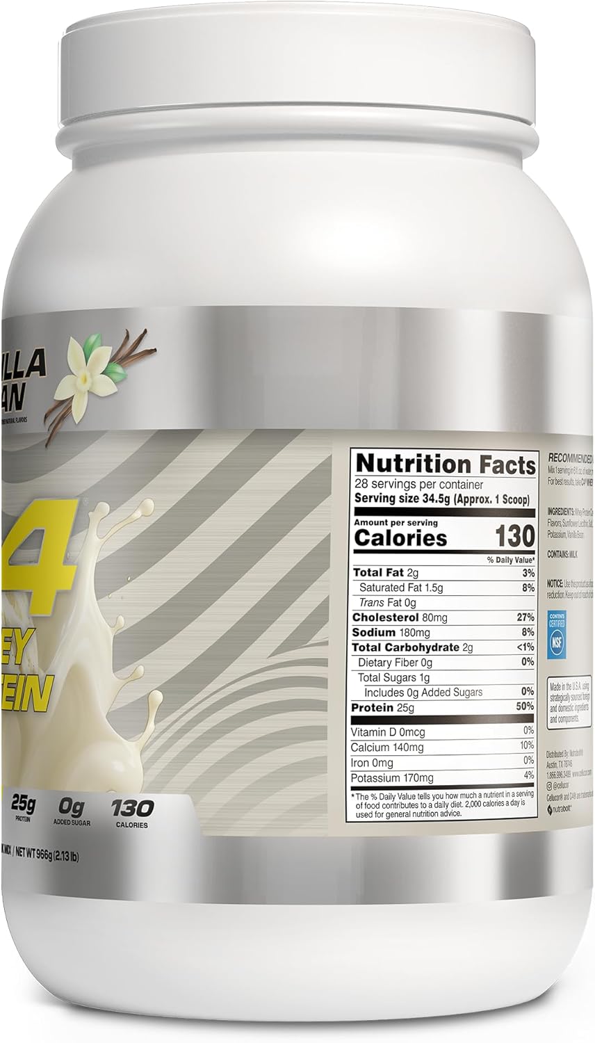 Cellucor C4 Whey Protein Powder | 25g Protein| 0g Added Sugar| 130 Calories Per Serving| Supports Muscle Recovery| Premium Whey for Post-Workout