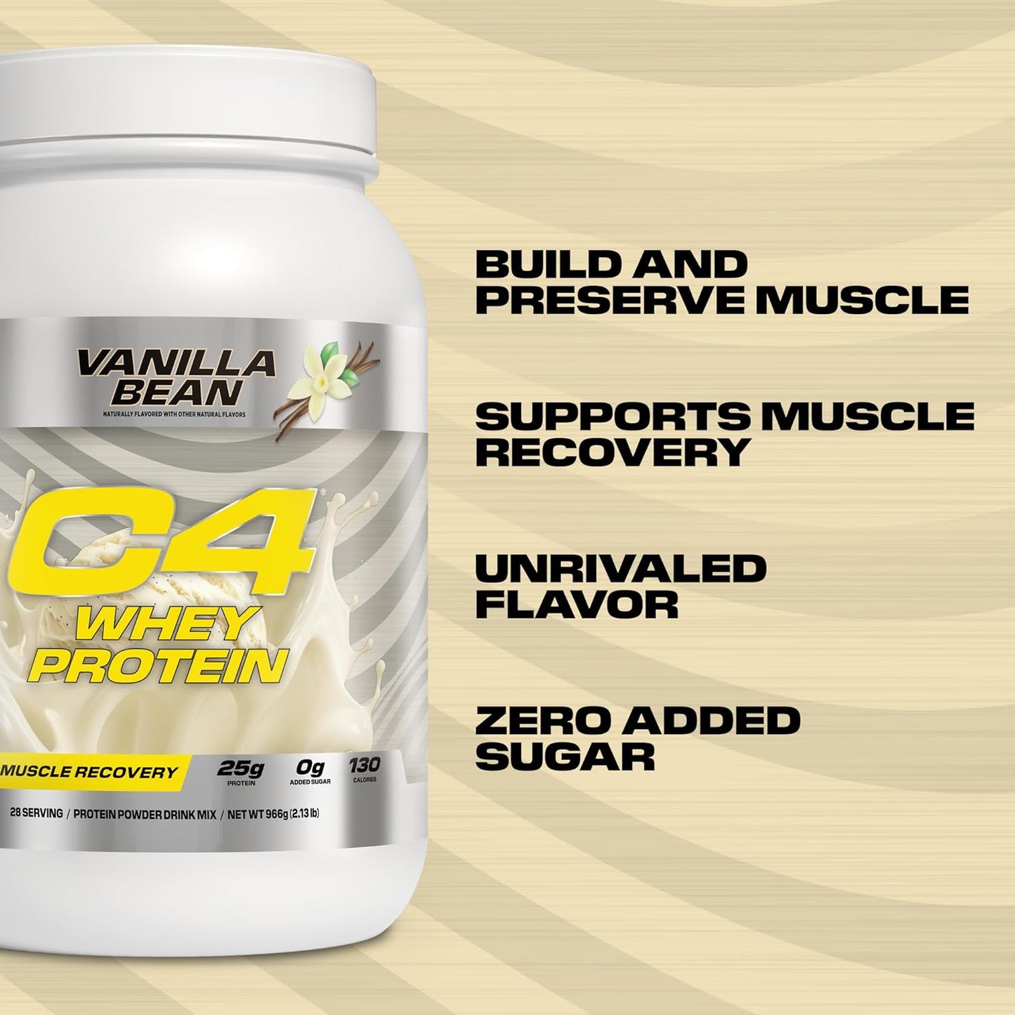 Cellucor C4 Whey Protein Powder | 25g Protein| 0g Added Sugar| 130 Calories Per Serving| Supports Muscle Recovery| Premium Whey for Post-Workout