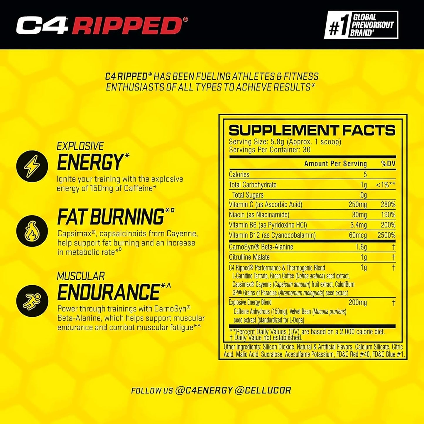 Cellucor C4 Ripped Pre-Workout Powder