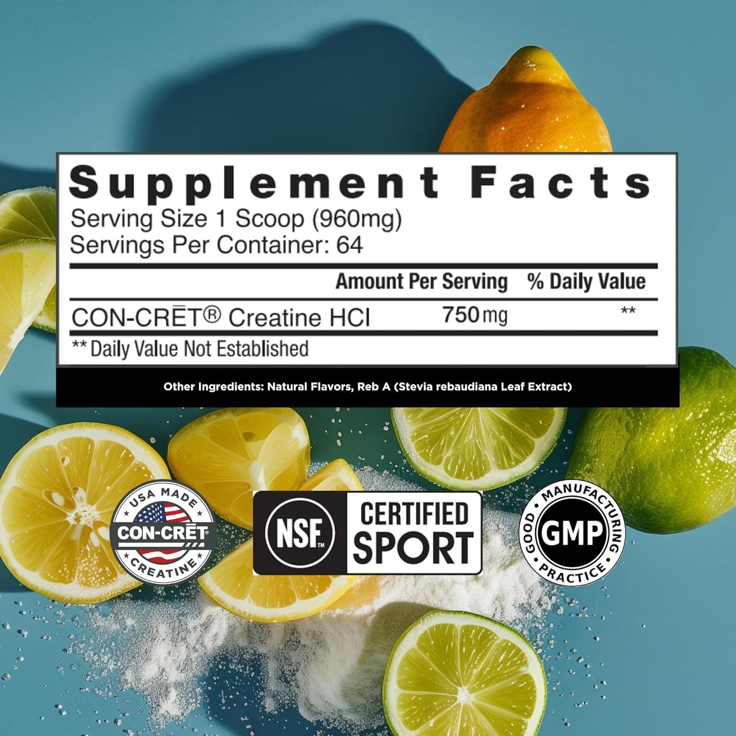 CON-CRET Concentrated Creatine | Pure Creatine HCL supports Muscle| Cognitive| Cellular Energy | USA Made & NSF Certified