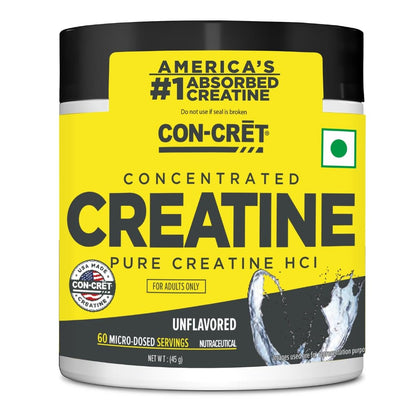 CON-CRET Concentrated Creatine | Pure Creatine HCL supports Muscle| Cognitive| Cellular Energy | USA Made & NSF Certified