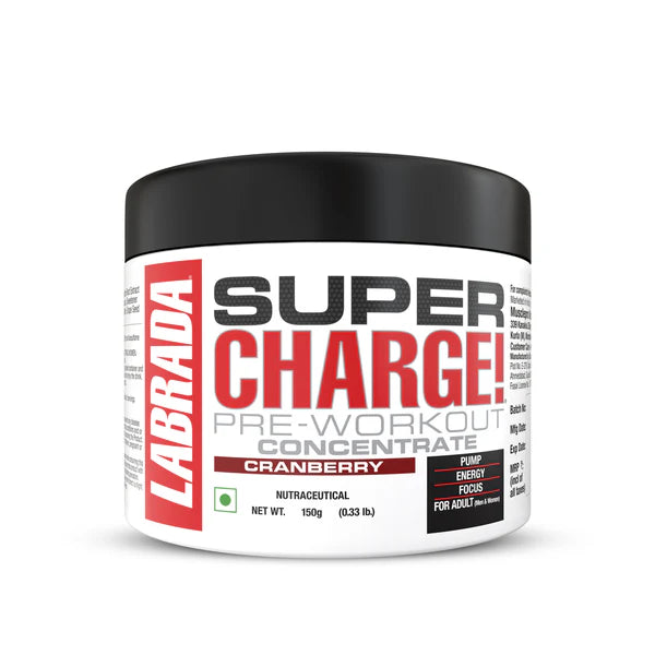 Labrada Super Charge Pre-Workout Concentrate | Green Apple (30 Servings | 0.75g L-Arginine | 375mg L-Citrulline Malate | 2g Beta Alanine | 150mg Caffeine Anhydrous | 250mg Ashwagandha Extract)