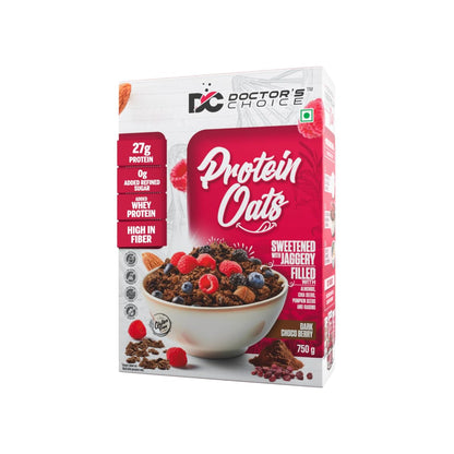 Doctors Choice High Protein Oats| 27g Protein Oatmeal | No Added Sugar | Gluten Free | High Fiber Healthy Breakfast Oats