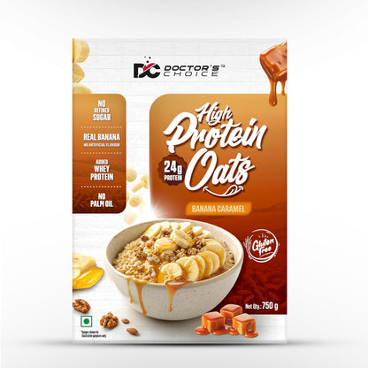 Doctors Choice High Protein Oats| 27g Protein Oatmeal | No Added Sugar | Gluten Free | High Fiber Healthy Breakfast Oats