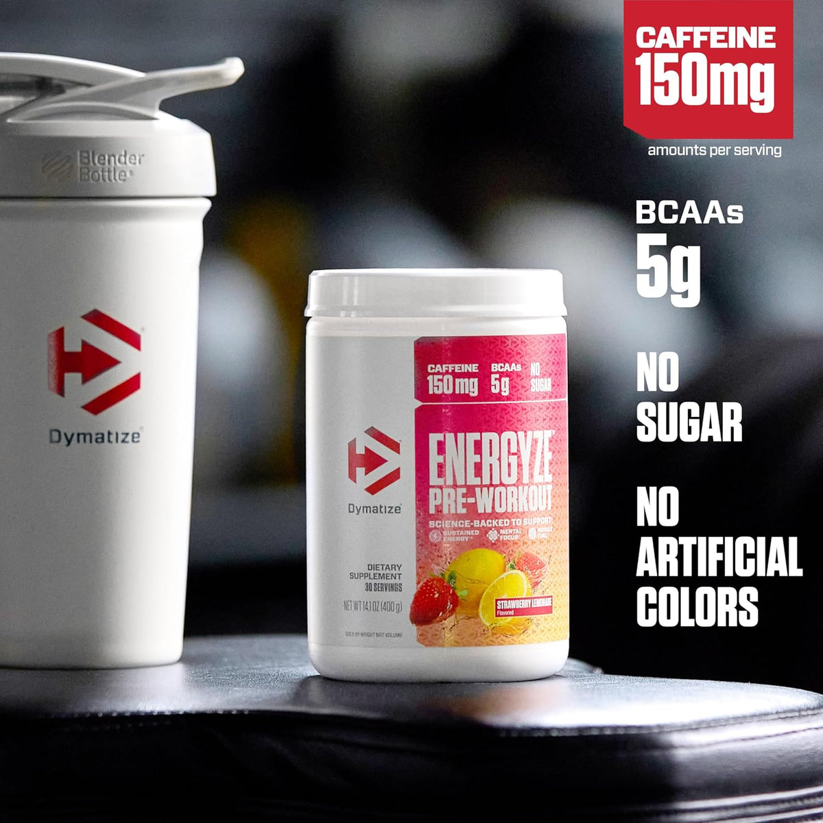 Dymatize Energyze Pre Workout Powder for Men and Women| 150mg Caffeine| 5g BCAAs | Performance Blend of L-Theanine, L-Tyrosine, L-Citrulline| No Sugar