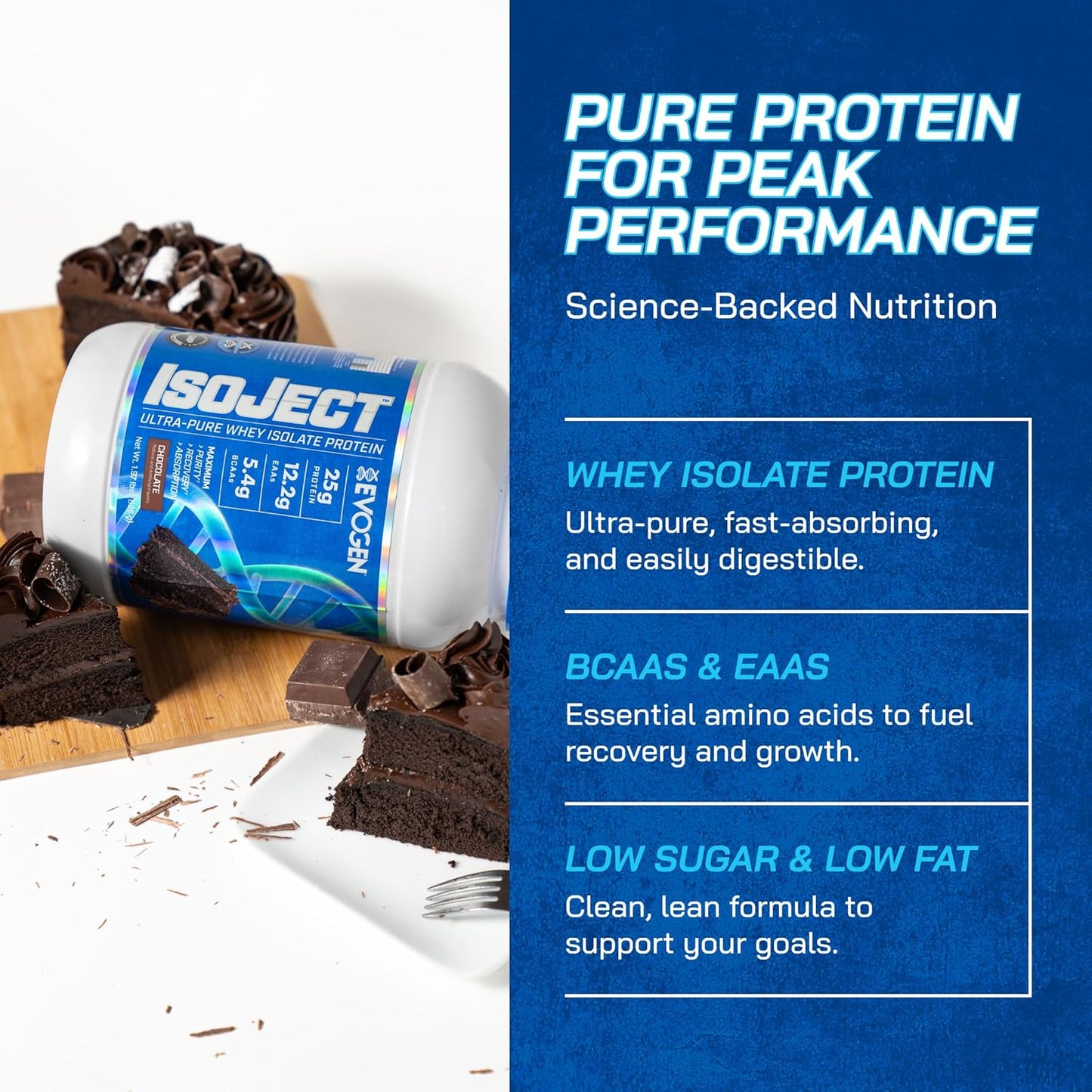 Evogen Isoject |Whey Protein Isolate | Ultra-Pure Whey Protein Powder with Ignitor Enzymes| BCAAs and EAAs | Enhanced Absorption & Recovery