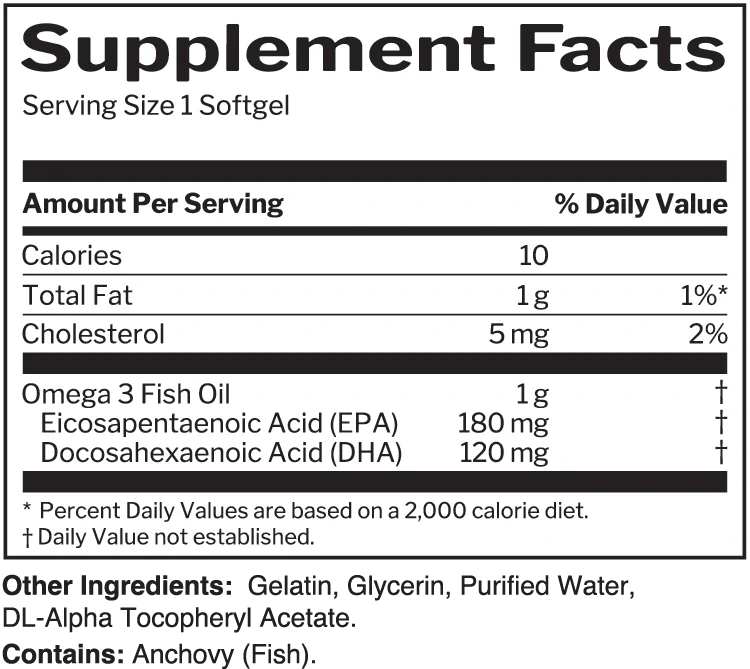 Rule 1 Fish Oil Omega 3s 100 caps