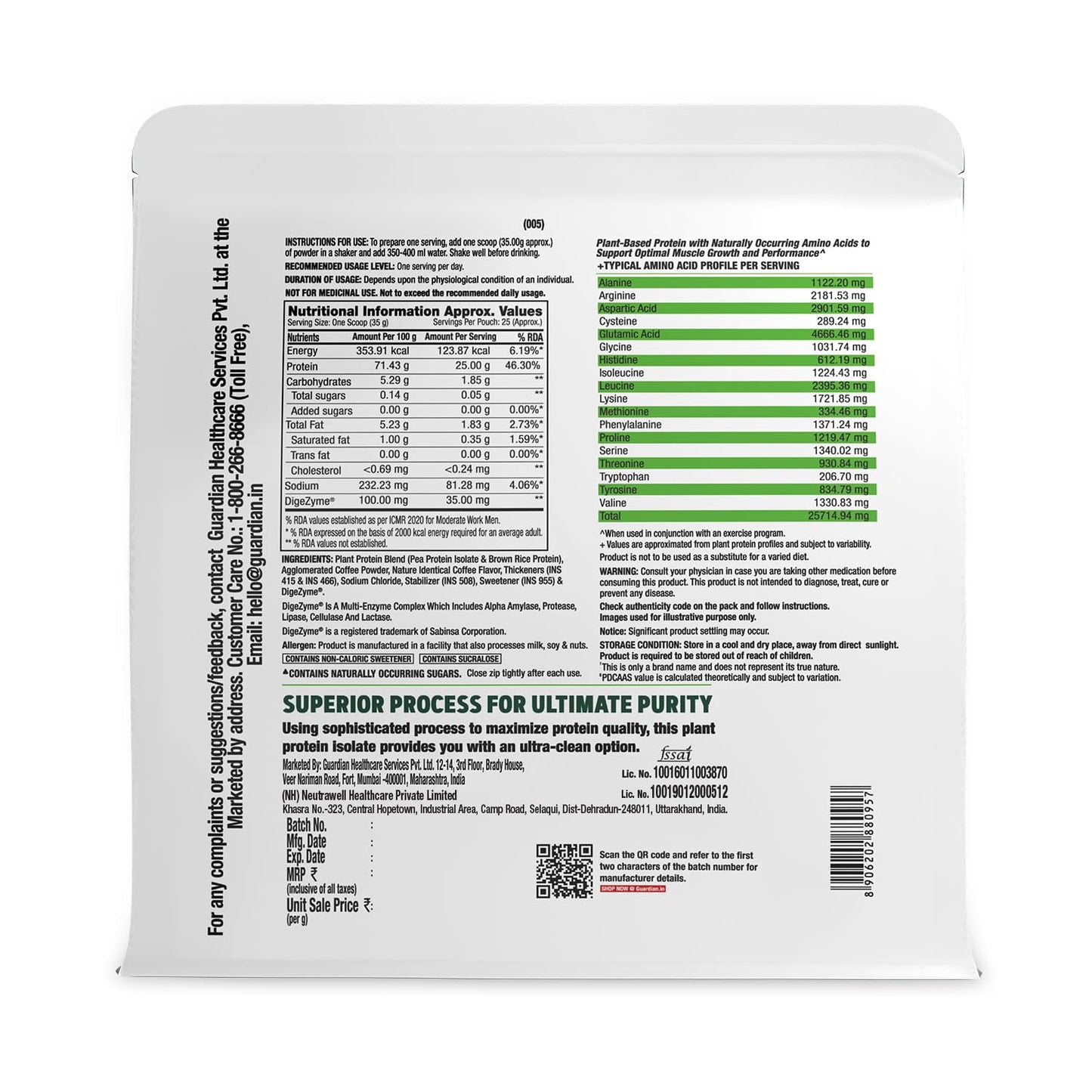 GNC Plant Protein Isolate Powder | 25g Protein Complete Amino Acid Profile with PDCAAS 1 Score | DigeZyme® Enzymes | Vegan| Soy-Free| Lactose-Free| Gluten-Free | No Added Sugar | Easy Digestion| Delicious & Non-Chalky
