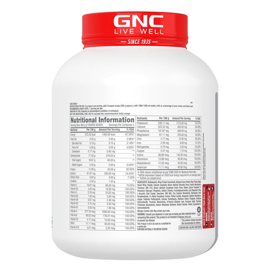 GNC Pro Performance Bulk 1340 Mass Gainer | 50 Gm Protein |Protein-Carbs Ratio of 1:5 For Target Gains | Boosts Muscle Size & Energy | 50g Protein | 279g Carbs | 1340 Cal | 1.5g Creatine | Formulated In USA