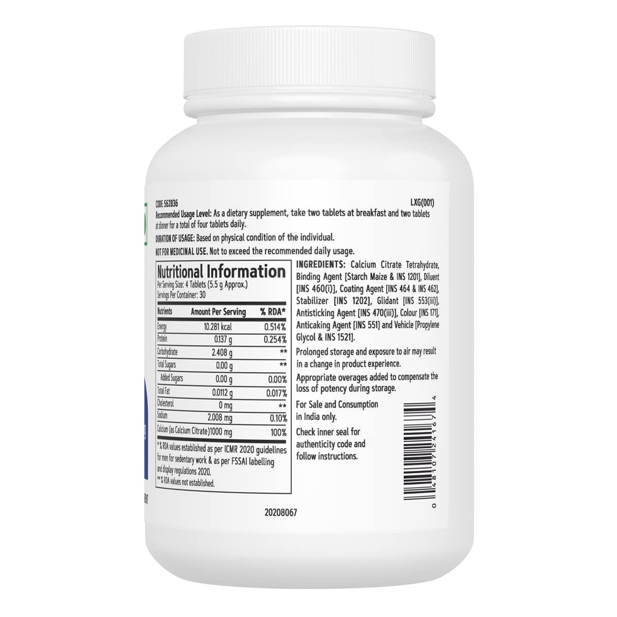 GNC Calcium Citrate 1000mg | 120 Veg Tablets | Most Absorbable Calcium | Improves Bone Strength & Density | Combats Age-Related & Postmenopausal Bone Loss | Boosts Muscle Strength | Formulated in USA