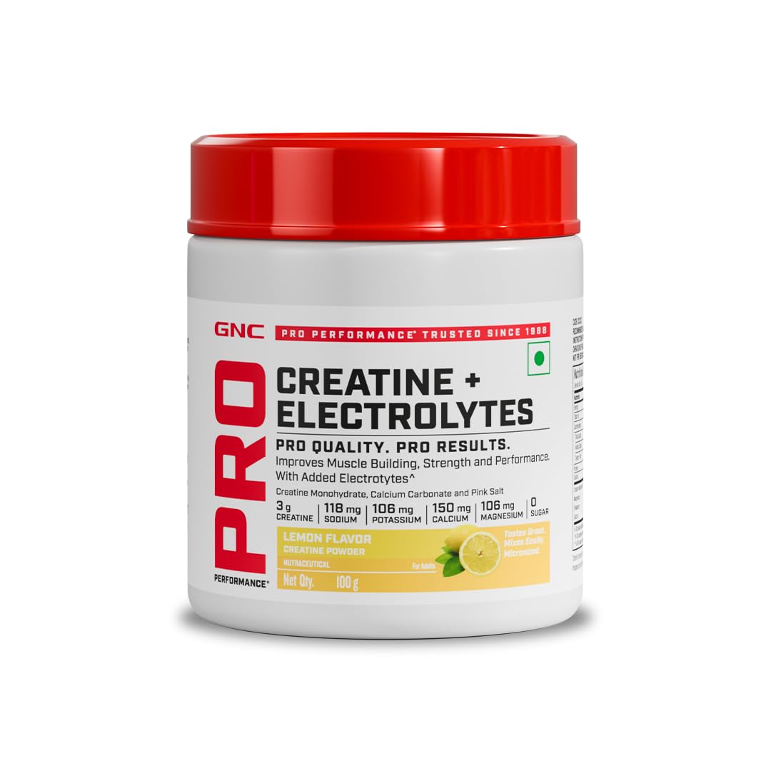 GNC Creatine+ Electrolytes | 3g Creatine Monohydrate + Sodium, Potassium, Calcium, Magnesium | Boosts Muscle Growth| Hydration| Energy & Recovery | Zero Sugar | 100% Veg