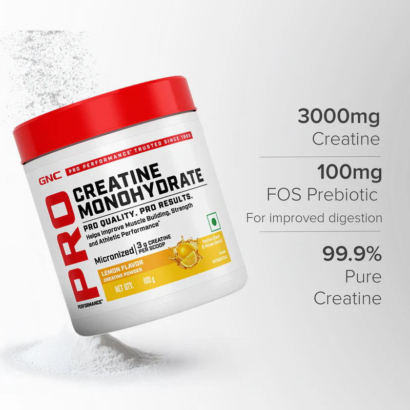 GNC Pro Performance Creatine Monohydrate |3000mg Creatine Per Scoop | Micronized for Faster Absorption | Boosts Energy, Muscle Volume & Performance | Gluten-Free