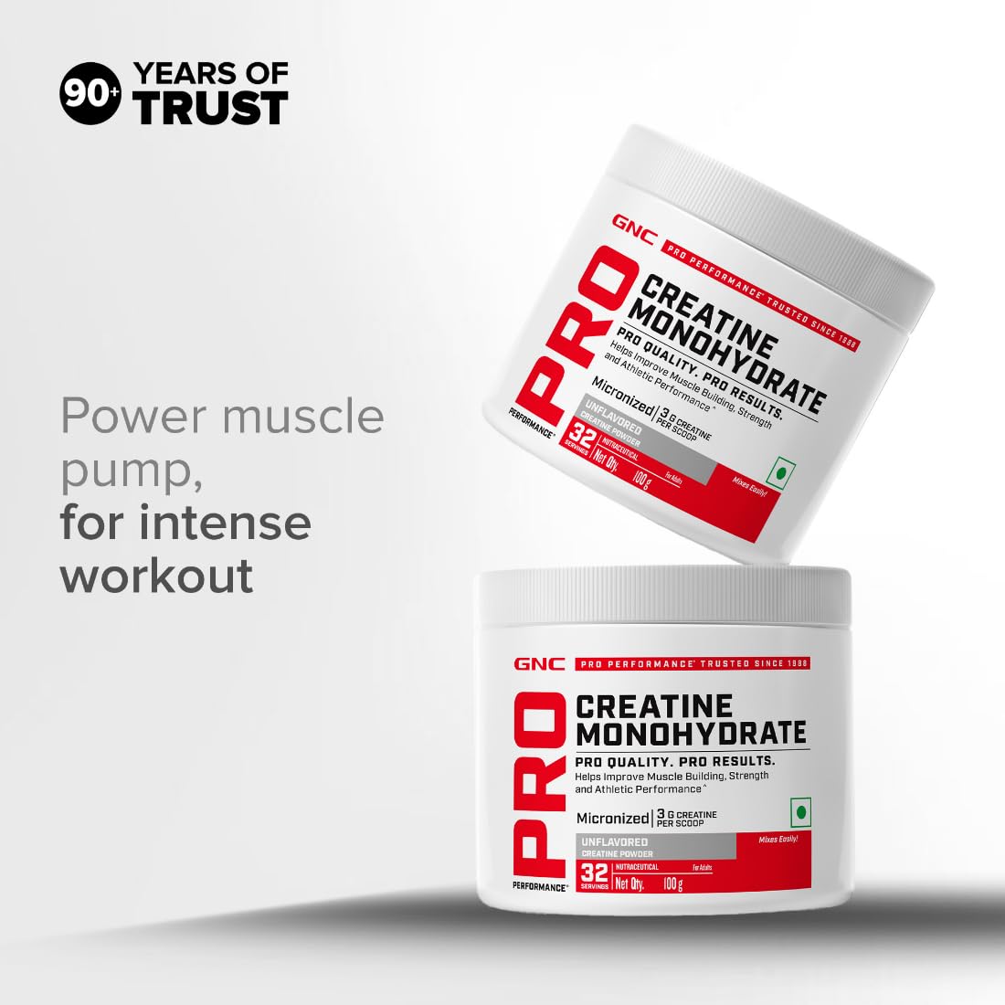 GNC Pro Performance Creatine Monohydrate |3000mg Creatine Per Scoop | Micronized for Faster Absorption | Boosts Energy, Muscle Volume & Performance | Gluten-Free