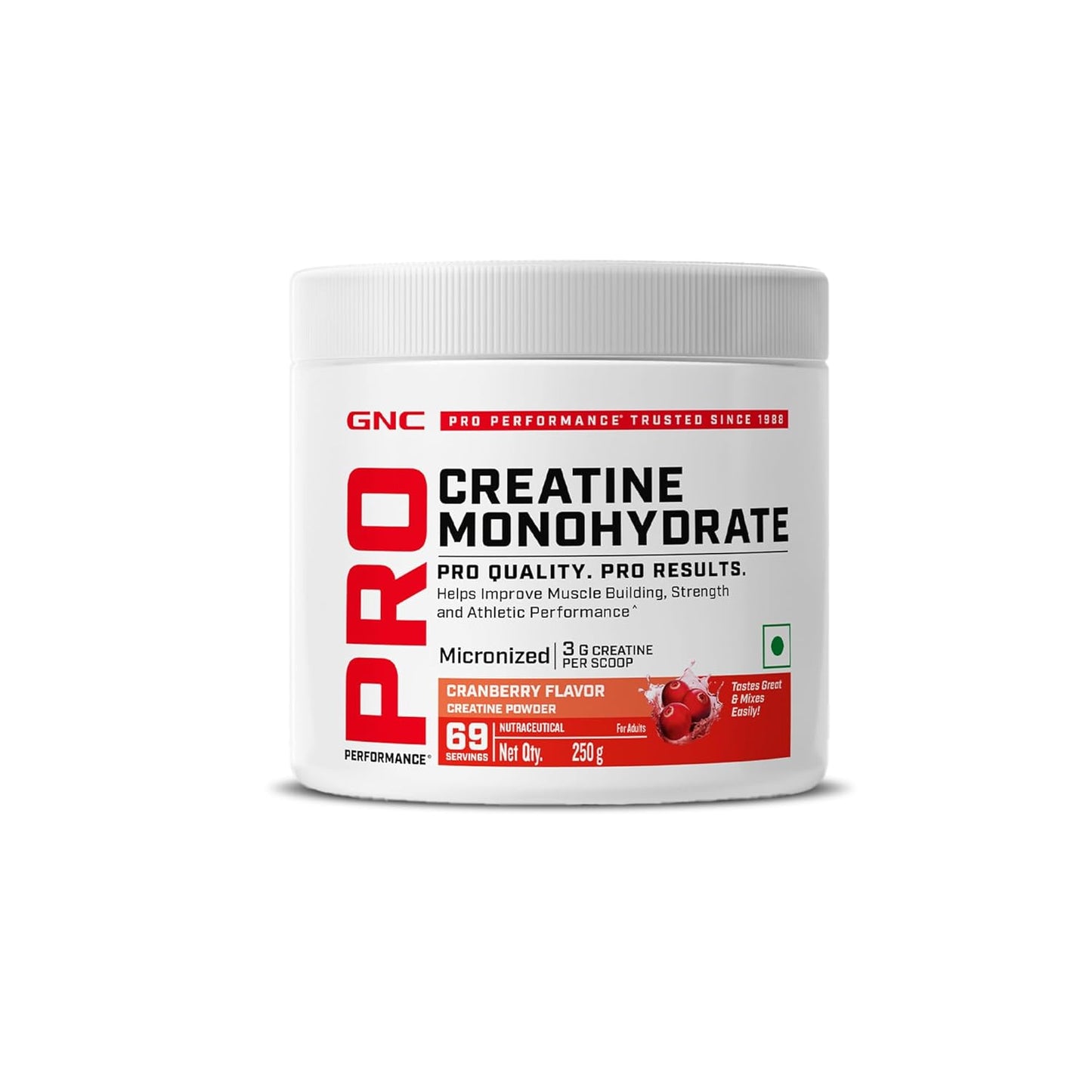 GNC Pro Performance Creatine Monohydrate |3000mg Creatine Per Scoop | Micronized for Faster Absorption | Boosts Energy, Muscle Volume & Performance | Gluten-Free