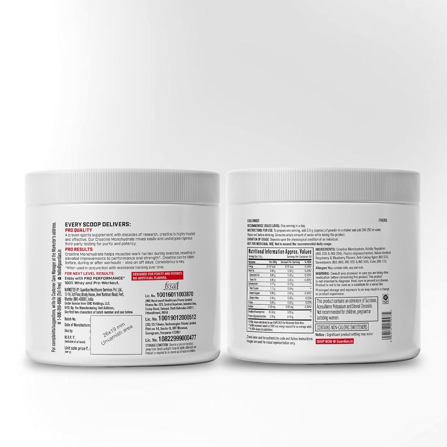 GNC Pro Performance Creatine Monohydrate |3000mg Creatine Per Scoop | Micronized for Faster Absorption | Boosts Energy, Muscle Volume & Performance | Gluten-Free