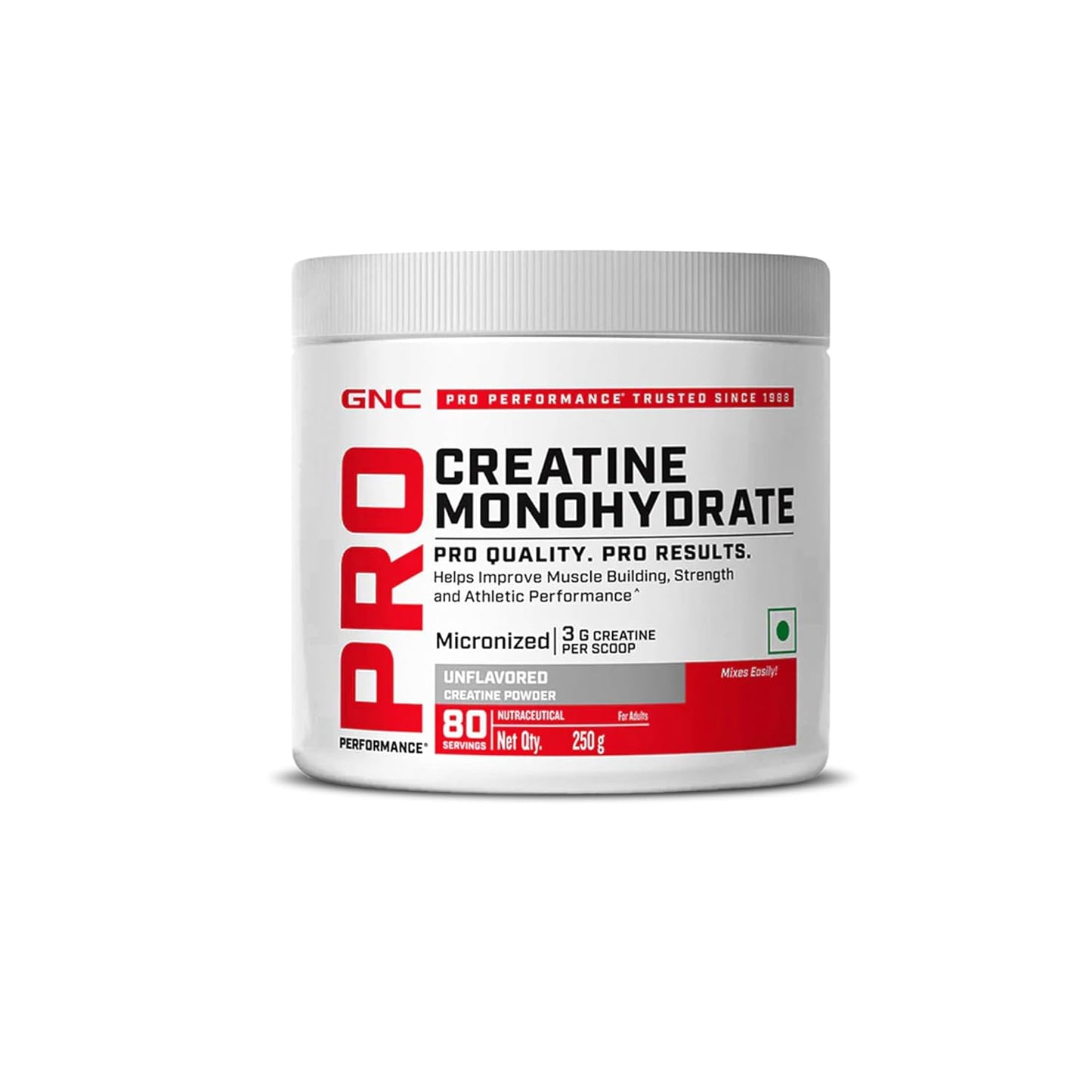 GNC Pro Performance Creatine Monohydrate |3000mg Creatine Per Scoop | Micronized for Faster Absorption | Boosts Energy, Muscle Volume & Performance | Gluten-Free