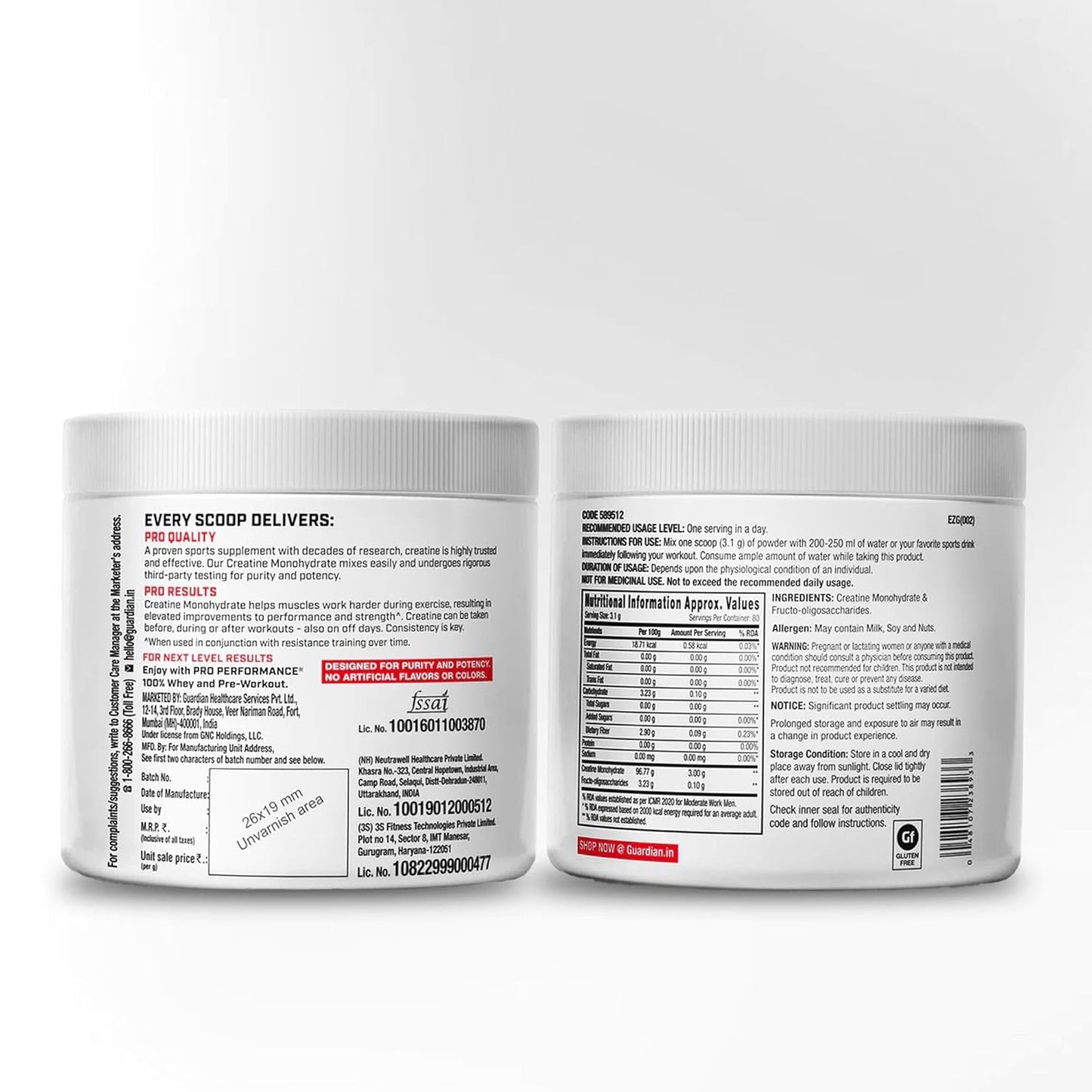 GNC Pro Performance Creatine Monohydrate |3000mg Creatine Per Scoop | Micronized for Faster Absorption | Boosts Energy, Muscle Volume & Performance | Gluten-Free