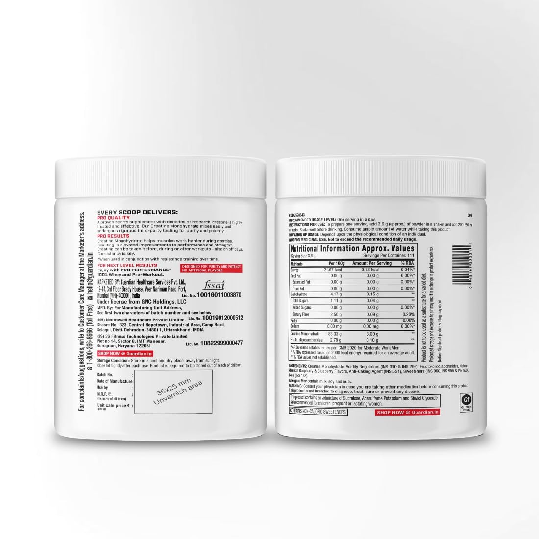 GNC Pro Performance Creatine Monohydrate |3000mg Creatine Per Scoop | Micronized for Faster Absorption | Boosts Energy, Muscle Volume & Performance | Gluten-Free