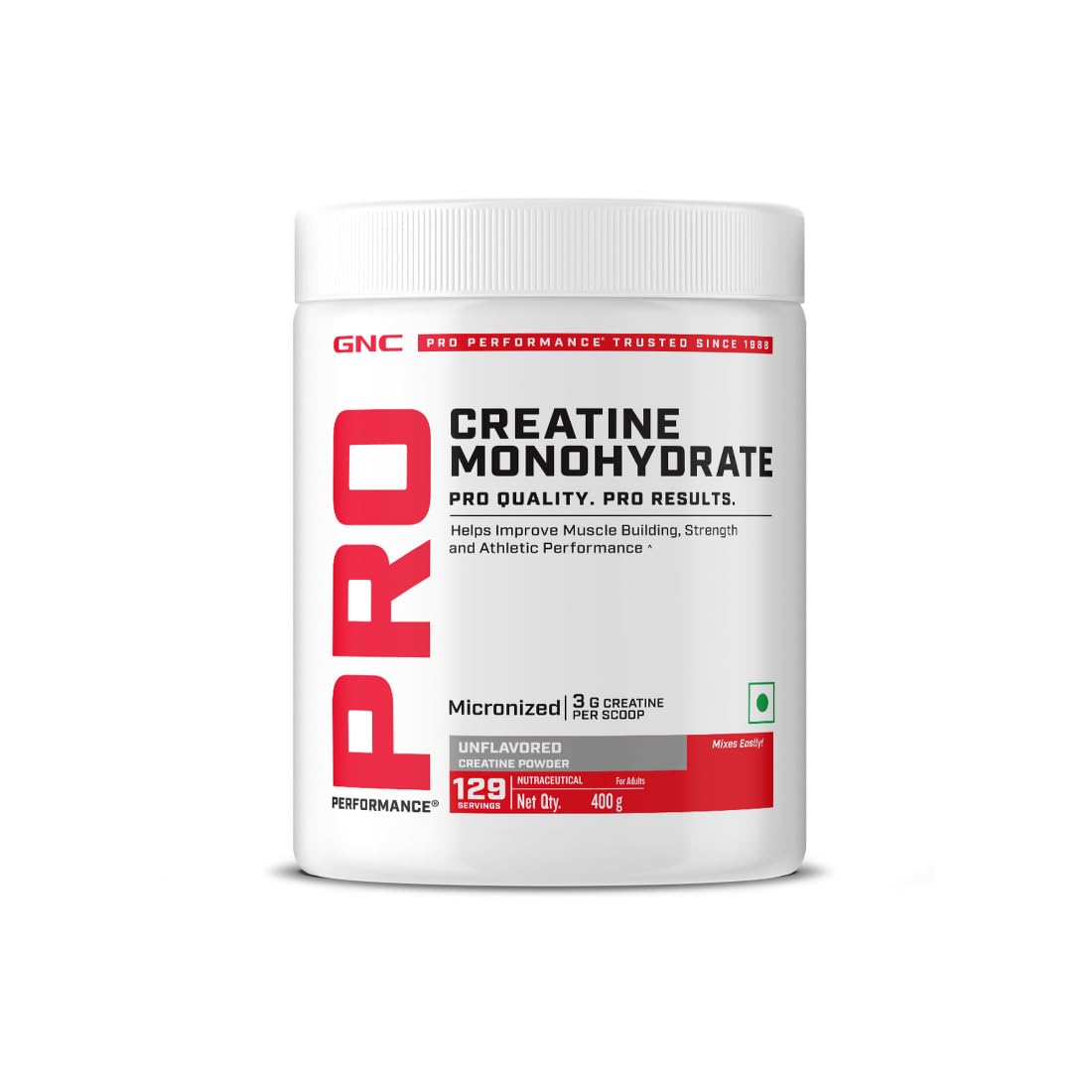 GNC Pro Performance Creatine Monohydrate |3000mg Creatine Per Scoop | Micronized for Faster Absorption | Boosts Energy, Muscle Volume & Performance | Gluten-Free