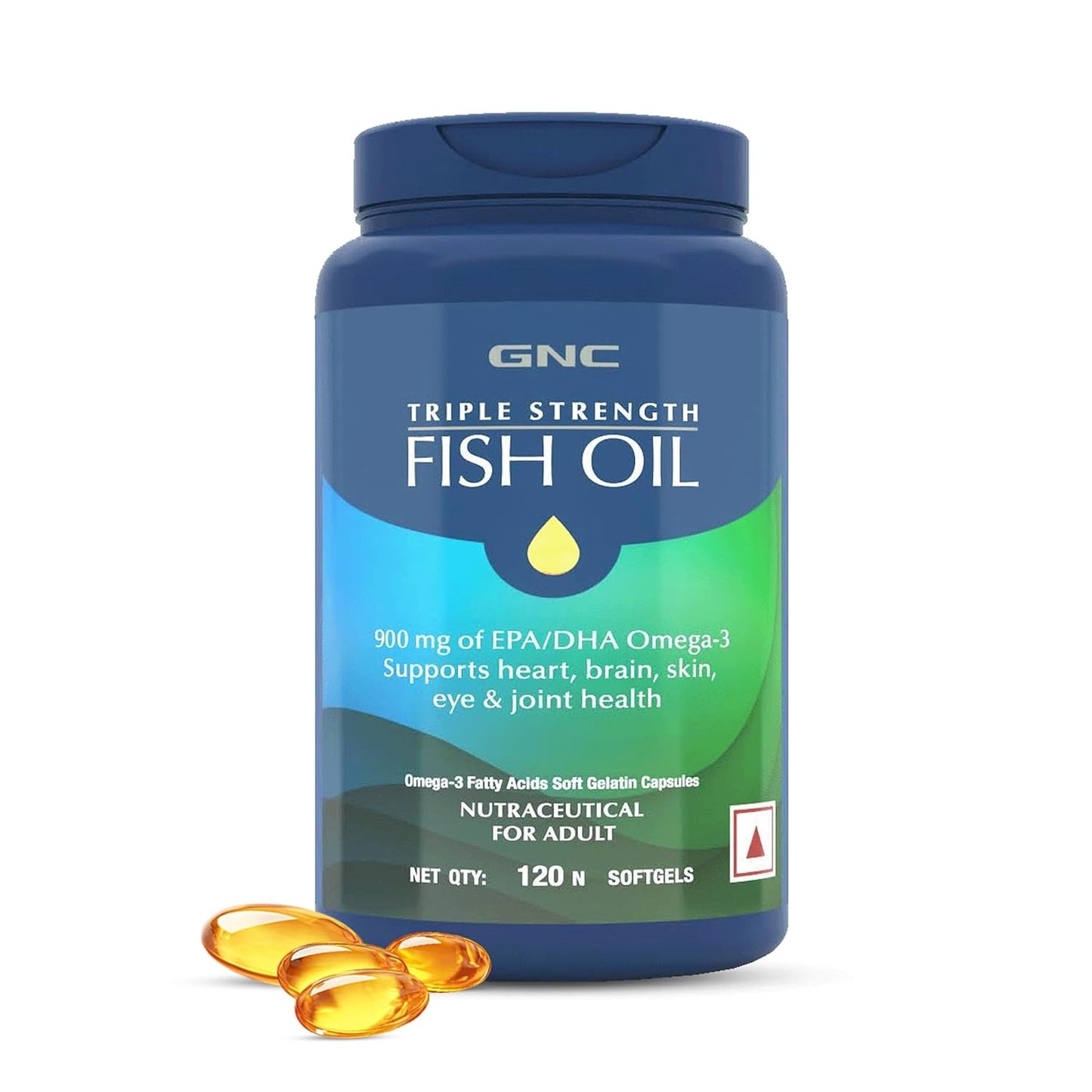 GNC Triple Strength Fish Oil 1500mg Omega-3 with 900mg EPA & DHA |For Heart| Healthy Cholesterol| Joint Comfort| Focus & Vision | Enteric-Coated for No Fishy Aftertaste |USA Formulated