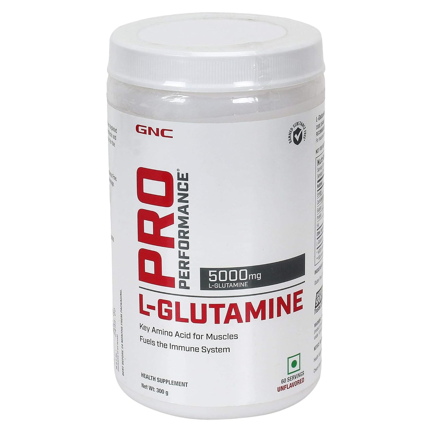 PRO PERFORMANCE L-Glutamine | 5000mg Per Serving | Supports Muscle Recovery, Gut & Immune Health | Gluten-Free| Lactose-Free | Unflavoured