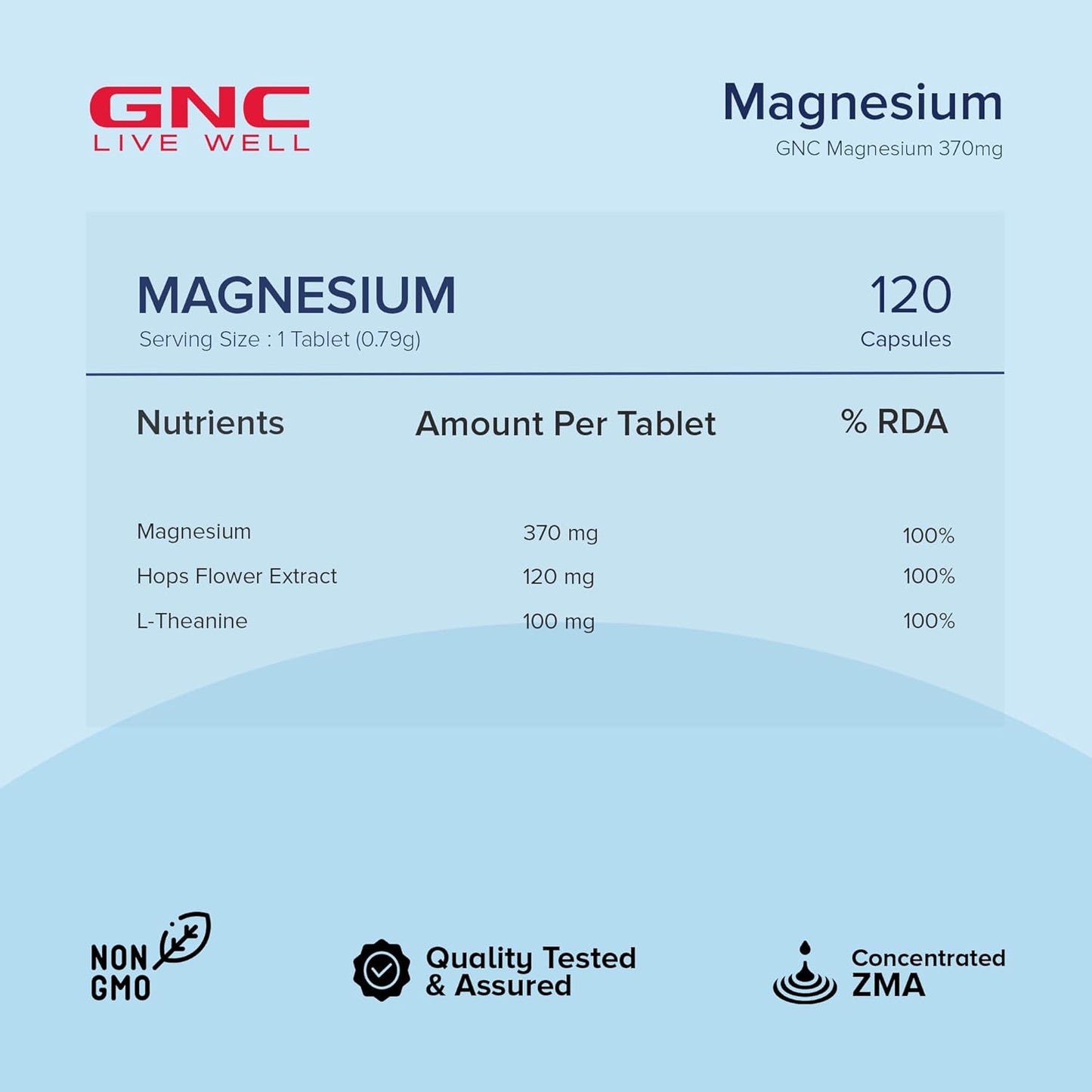 GNC Magnesium 370mg | 120 Veg Capsules | For Bone Strength | Muscle & Nerve Function | Stress Relief | Improved Sleep | Mood Elevation | Essential Mineral for Calcium Absorption & Cell Function
