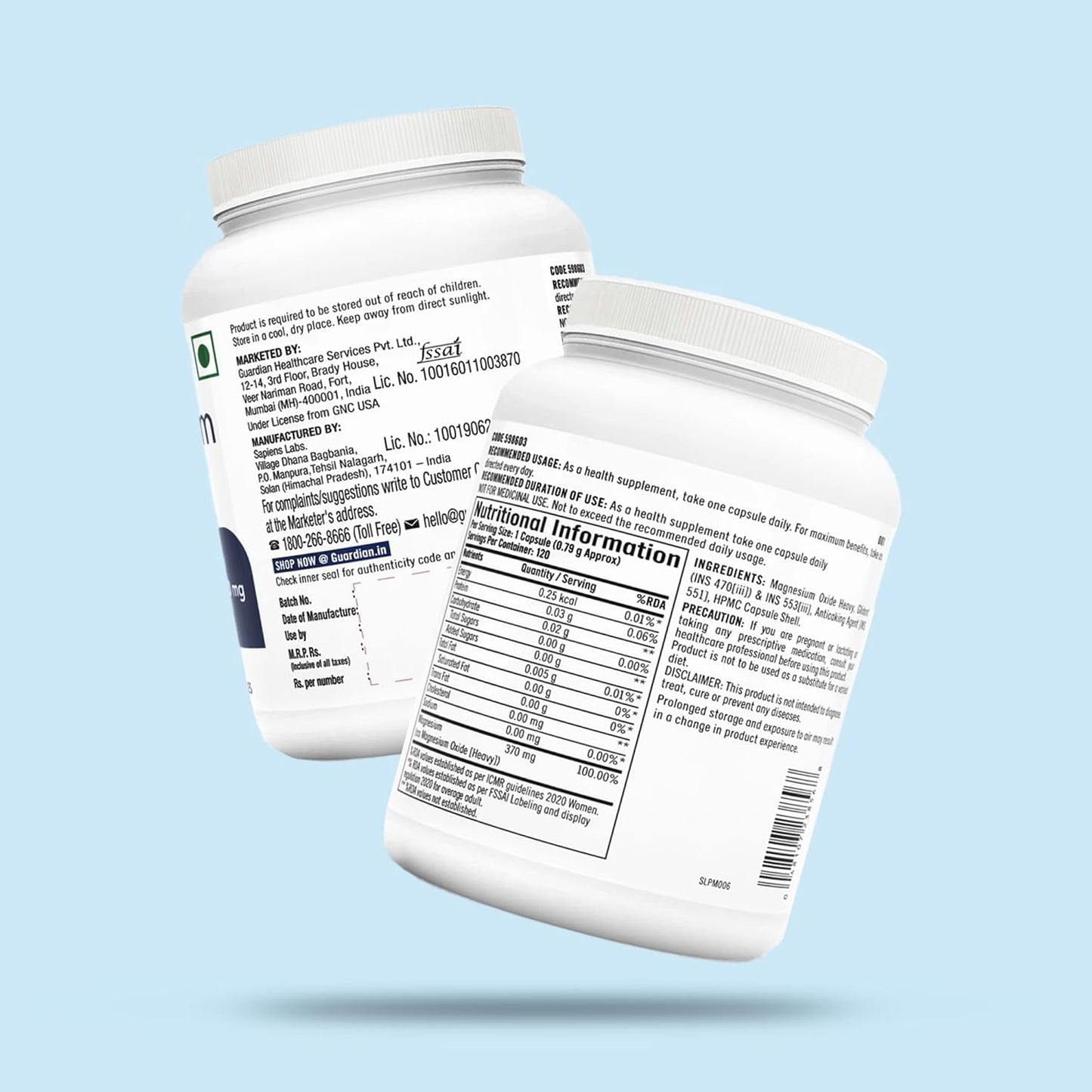 GNC Magnesium 370mg | 120 Veg Capsules | For Bone Strength | Muscle & Nerve Function | Stress Relief | Improved Sleep | Mood Elevation | Essential Mineral for Calcium Absorption & Cell Function