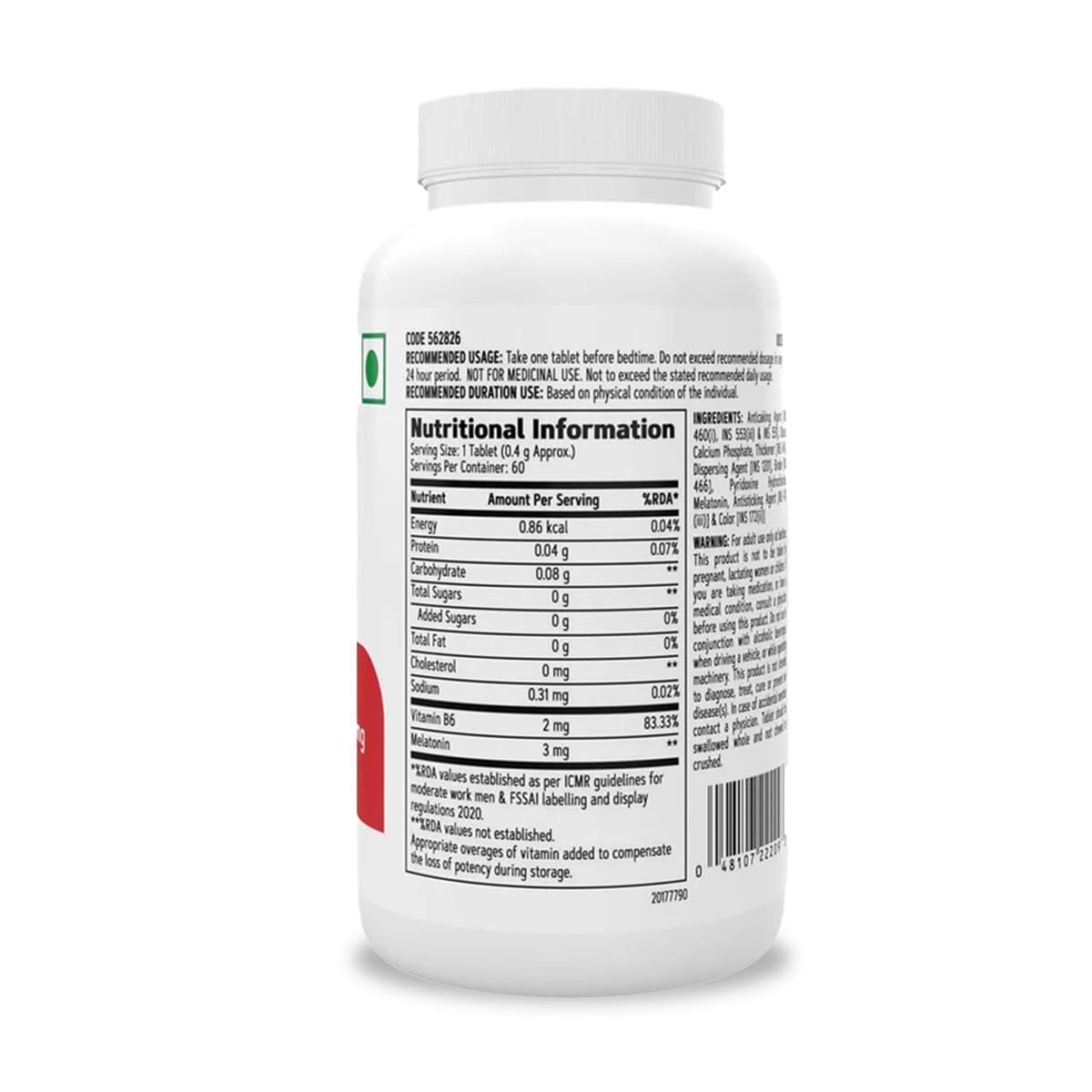 GNC Melatonin with Vitamin B6 | 60 Veg Tablets | 3mg Melatonin & 2 mg Vitamin B6 for Restful Sleep | Improves Sleep Quality | Regulates Sleep-Wake Cycle | Relaxes Nervous System | USA-formulated