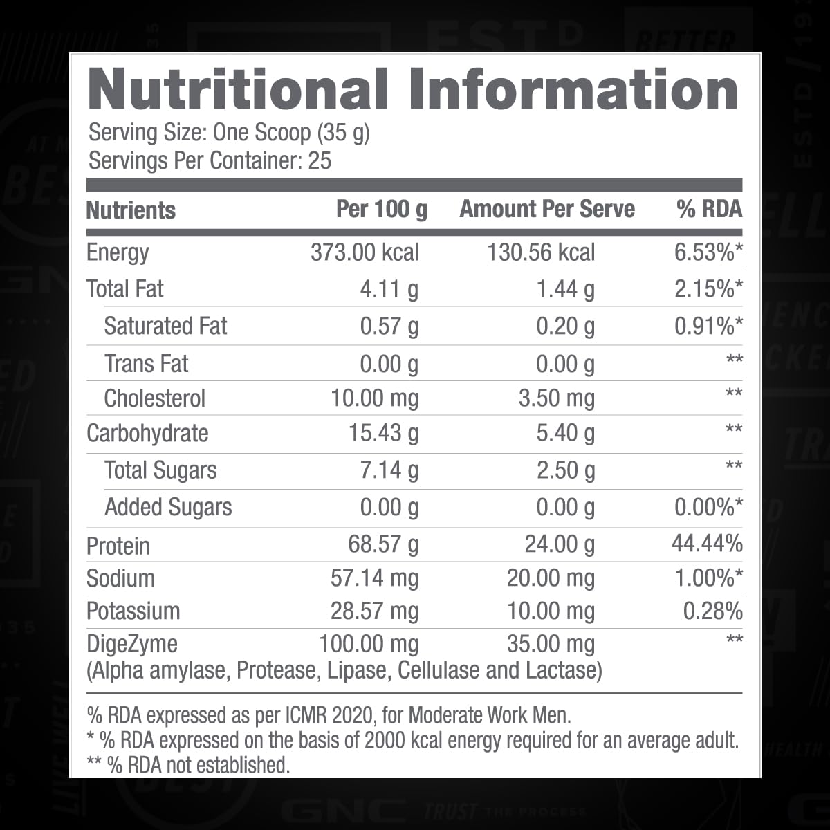 GNC Pro Performance 100% Whey Protein | Muscle Growth | Muscle Recovery | DigeZyme® For Easy Digestion | Informed Choice Certified | 24g Protein | 5.5g BCAA