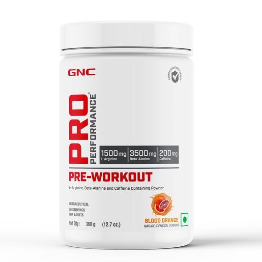 GNC Pro Performance Pre-Workout | 360 gm | 30 Servings | Boosts Pump & Energy | Speeds Up Recovery | 1500 mg L-Arginine | 3500 mg Beta-Alanine | 200 mg Caffeine